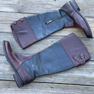 Vince Camuto Brown Black Leather Riding Women Boo… - image 1